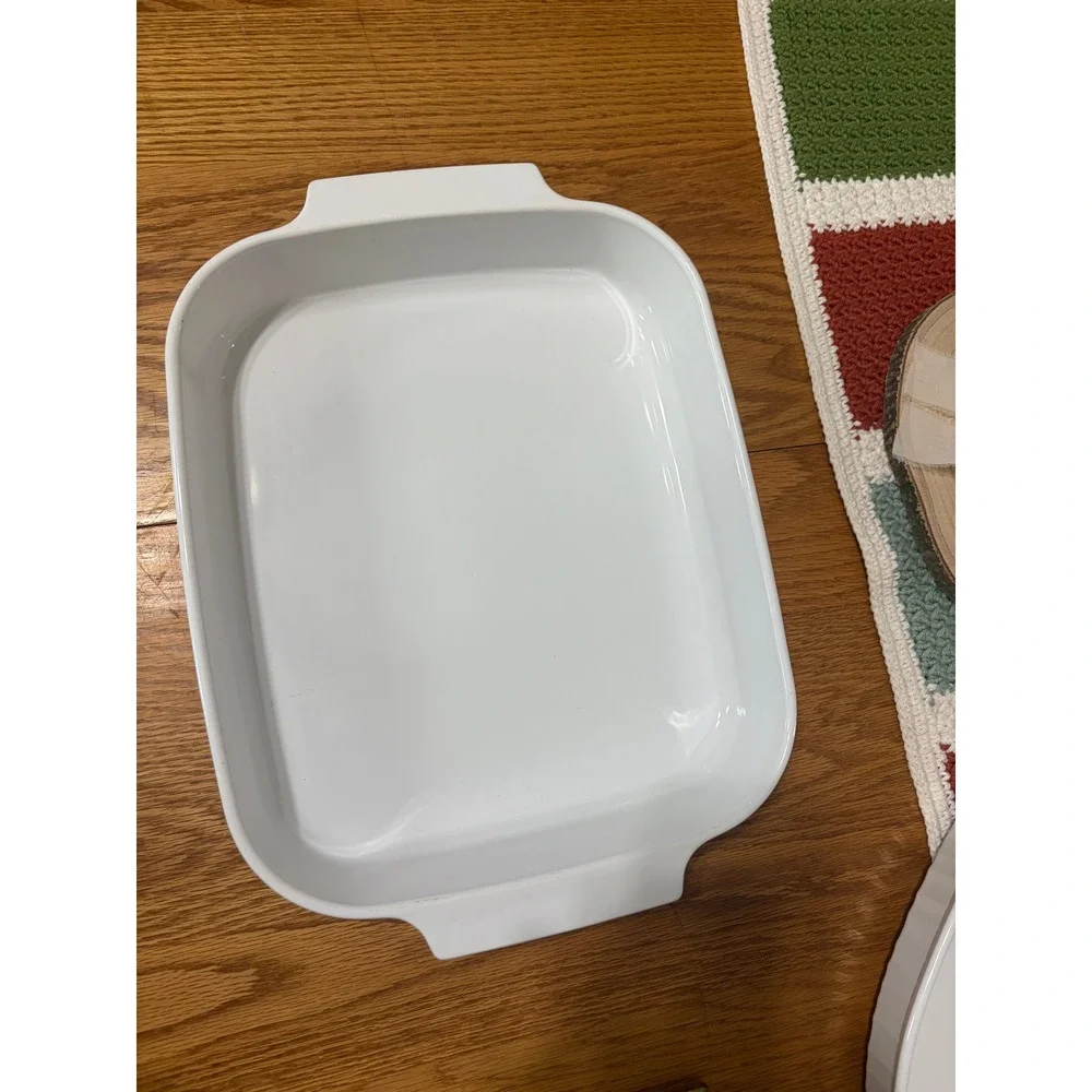 Corning Ware Shadow Iris A-21-B-N Rectangule Baking Dish White Purple Floral 2Qt
